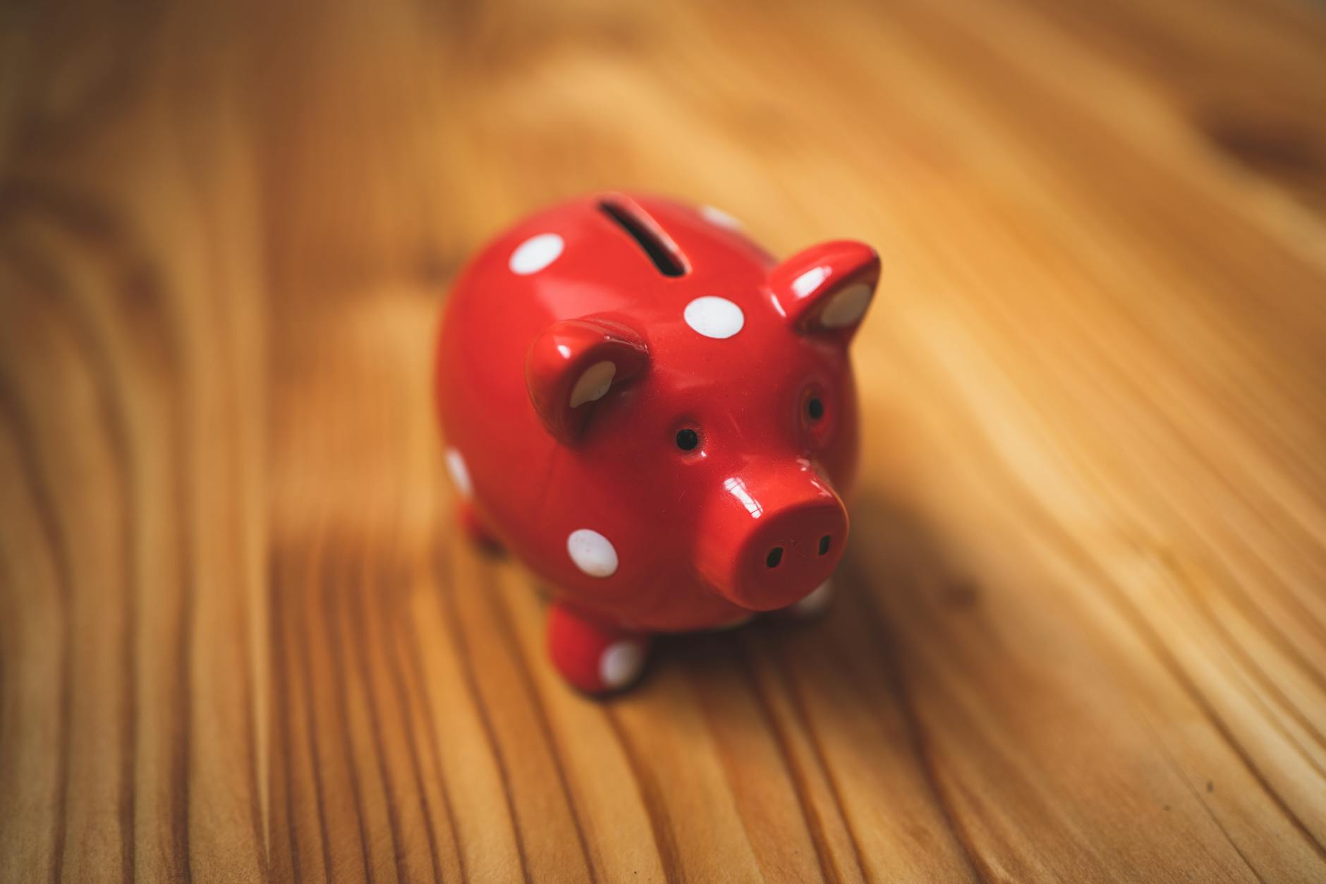 Piggy bank representing money saved by making drinks at home