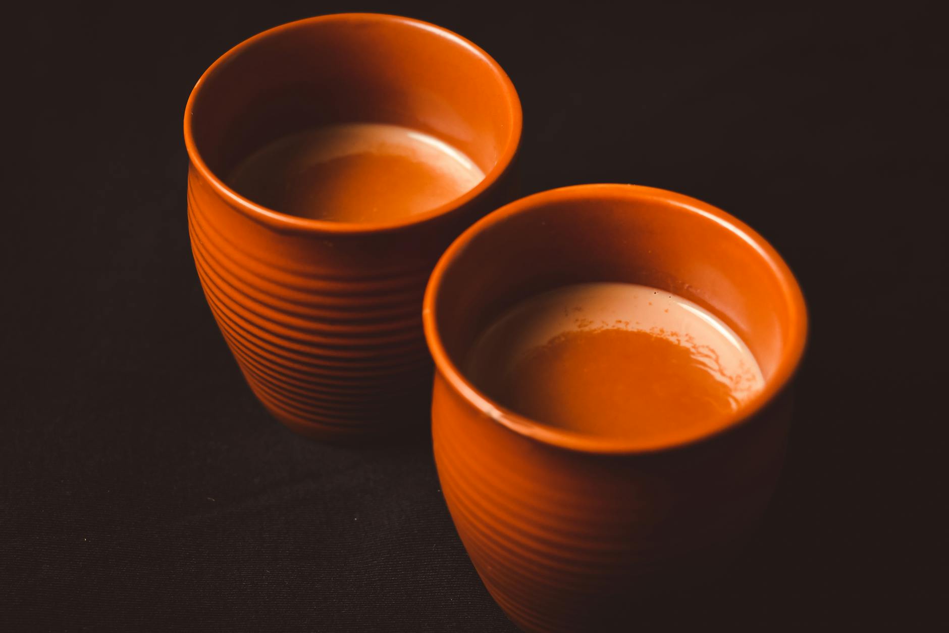 Traditional clay kulhad cups of chai tea, a low-calorie way to enjoy masala chai