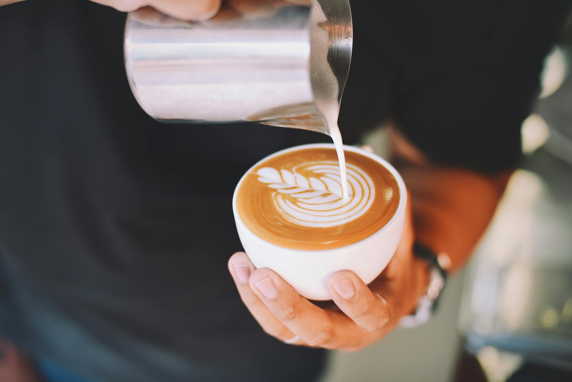 Creamy chai latte with steamed milk foam