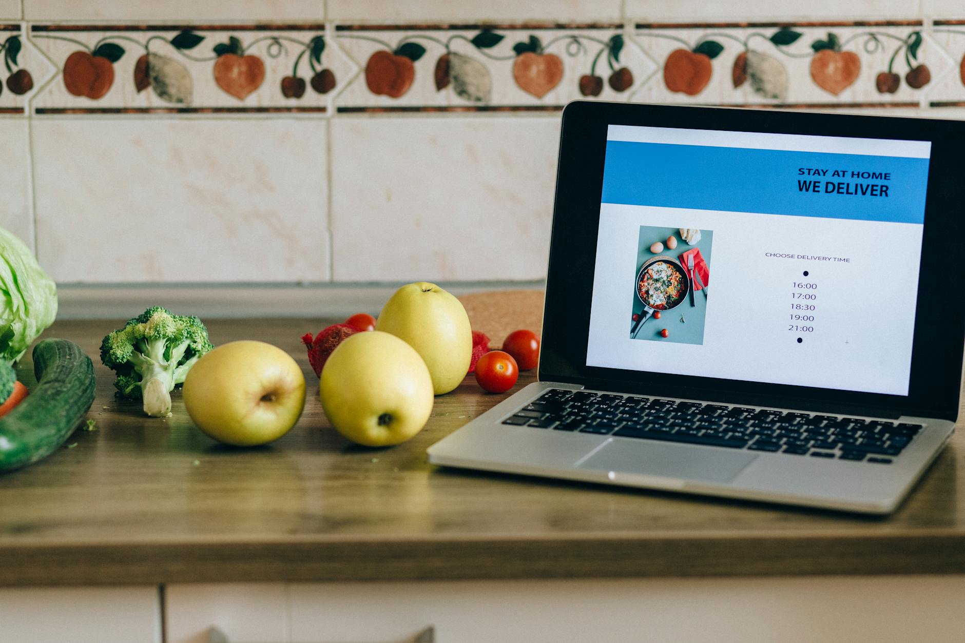 Person shopping for specialty food products on a laptop