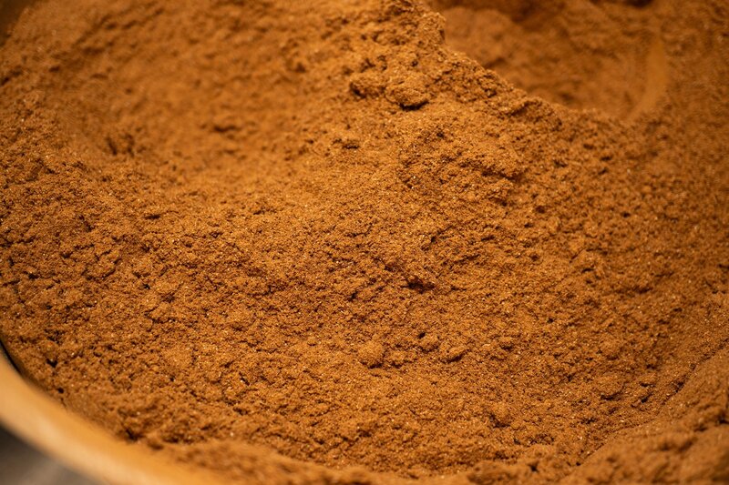 Meria Chai powder closeup - organic instant black tea powder and spice blend texture